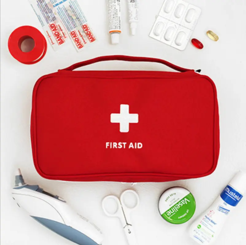 Aangepaste Duurzame Reis Draagbare Medische Tas Multi Pocket Voor Ziekenhuis Rood Blauw Wit EHBO Tas