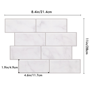 Papel pintado moderno con patrón de <span class=keywords><strong>ladrillo</strong></span> 3D <span class=keywords><strong>para</strong></span> baño, impermeable, PVC, autoadhesivo, espuma, azulejos de <span class=keywords><strong>pared</strong></span>, pegatina, diseño ignífugo - Product Image 3