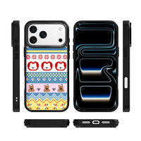 Coque de téléphone AG Feeling Black Edge avec motif tricoté doré pour iPhone 17, 17 Pro Max, 16 Pro, 15, 15 Pro Max – Coque magnétique