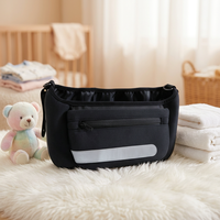 Sac de rangement pliable en polyester pour poussette avec caractéristiques de sécurité, utilisation extérieure, poche zippée amovible de haute qualité – Modèle