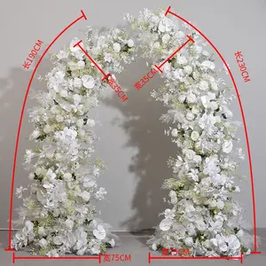 2 Pcs Artificial Wedding Arch Flowers Kit Floral Arrangement For Wedding Backdrop Decoration