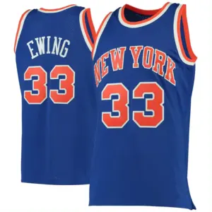 Patrick ewing New York throwback Jerseys 33 TOPE chất lượng Cổ Điển Retro khâu USA bóng rổ Jersey màu xanh