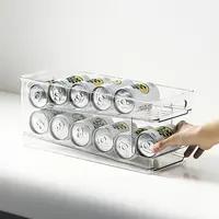Plastic Clear Drink Soda Kan Water Drank Dispenser Organizer Voor Koelkast Vriezer Koelkast