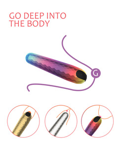 नई हीरा रंगीन बुलेट अंडे 10 गति <span class=keywords><strong>ABS</strong></span> सामग्री निविड़ अंधकार यूएसबी रिचार्जेबल 10 मोड बुलेट थरथानेवाला - Product Image 2