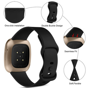硅胶表带适用于 <span class=keywords><strong>Fitbit</strong></span> <span class=keywords><strong>Versa</strong></span> 4 <span class=keywords><strong>Versa</strong></span> <span class=keywords><strong>3</strong></span> Sense 2 柔软运动表带替换腕带 OEM 定制智能手表配件 - Product Image 4