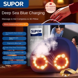 Almohada de Masaje Cervical de Gran Marca, con Control Remoto Inalámbrico, Recargable, Color Azul Marino, Masajeador de Hombros y Cuello - Product Image 6