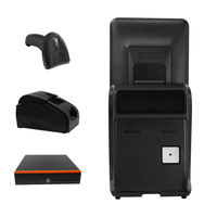 Sistema POS Todo en Uno de Escritorio de 15.6+13.3 Pulgadas con Windows, Terminal POS con Pantalla Táctil de 4+64GB para Tiendas Minoristas
