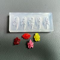 Moule en silicone pour fleurs 3D, 5 styles de moules en silicone souple pour fleurs, outil de moulage réutilisable pour la décoration d'ongles 3D