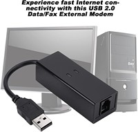 Módem de Datos y Fax Externo USB 2.0 56K V.92, Adaptador Dongle para WIN 98 SE/ME/2000/X/Vista/Win 7