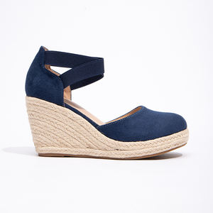 Nouvelle Mode Femmes <span class=keywords><strong>Espadrilles</strong></span> Sandales Compensées Bout Fermé à Brides Arrière Plateforme Talons - Product Image 6