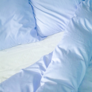 Hot Bán Dệt Kỹ Thuật 100% Tinh Khiết Bông Bầu Trời Màu Xanh Bộ Đồ Giường Bộ 3 Mảnh Duvet Bìa - Product Image 2