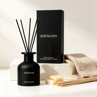 Nouvelle boîte d'emballage parfumée ambre-brun très vendue avec couvercle doré, flacon diffuseur en verre vide de 100 ml et 150 ml avec boîte
