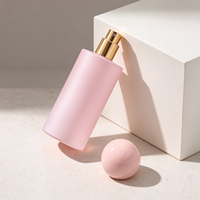 Flacon de parfum en verre rose mat 50 ml 1,7 oz, corps cylindrique, bouchon sphérique, vente en gros, approvisionnement en vrac, marque privée