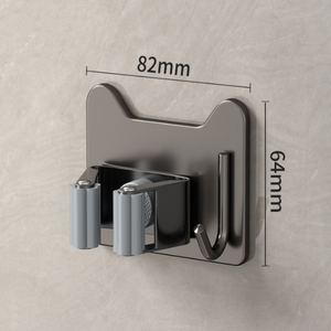 Support de rangement mural pour toilettes Support de vadrouille en métal non perforé avec pince à artefact <span class=keywords><strong>balai</strong></span> pour vaisselle - Product Image 4