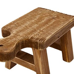 Petit piédestal en bois massif personnalisé avec poignée, plateau en bois d'acacia de forme unique - Product Image 5
