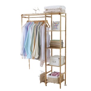 Bamboo 6 Layer Heavy Duty <b>Clothes</b> <b>Rack</b> With Storage Shelves For Bedroom Closet Organization - Product Image 5