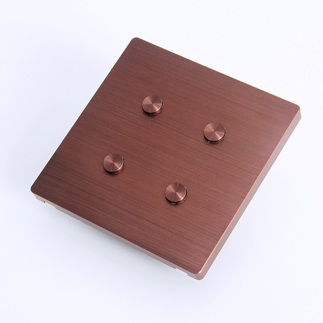 Luxury Design Smart 12V DC Dry Contact Soft Touch 4 Gang Rose Gold Brushed Aluminium Light Wall Switch