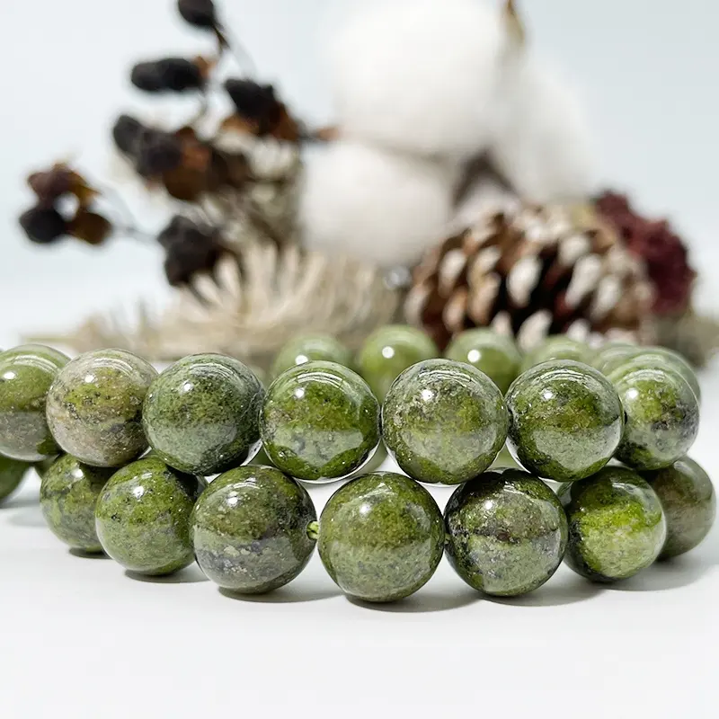 Groothandel Natuurlijke Epidote Rubys Zoisiet Steen Kralen Edelsteen Losse Spacer Kralen Voor Sieraden Maken Diy Armbanden 6Mm/8Mm/10Mm