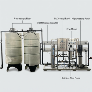 Système de filtration <span class=keywords><strong>d</strong></span>'<span class=keywords><strong>eau</strong></span> par osmose inverse 4TPH SS304/316 pour l'agriculture, l'irrigation et la purification, <span class=keywords><strong>installation</strong></span> facile - Product Image 3