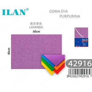 Foglio di Schiuma EVA ILAN 40x60cm Lavanda Glitterata Materiale per Artigianato - Product Image 1