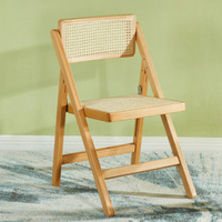 Chaise de style vintage nordique de luxe, chaise de balcon, chaise de loisirs, rangement pratique, fauteuil de maison, chaise pliante en bois massif et en rotin
