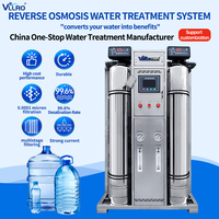 Sistema de Filtración de Agua por Ósmosis Inversa Comercial de 500 LPH, con Certificación CE, de Acero Inoxidable SUS 304, con Filtración de 0.0001 Micras, para Proyectos Gubernamentales