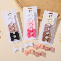 Lot de 6 nœuds pour cheveux de bébé en ruban gros-grain couleur unie, pinces à cheveux pour enfants, accessoires capillaires, vente en gros directe usine