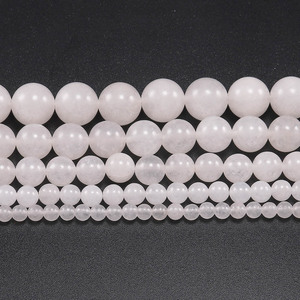 Cuentas sueltas redondas de calcedonia blanca cristalina para pulseras DIY, cuentas de piedra natural al por mayor de 6mm, 8mm, 10mm, 12mm, 14mm, 16mm - Product Image 2