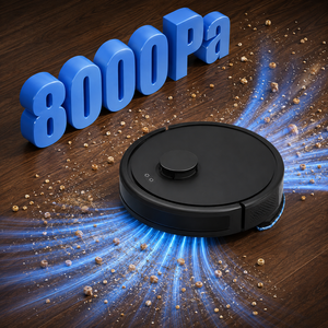 Aspirateur robot intelligent et serpillière LDS SLAM 8000Pa avec WiFi 2,4 GHz, fonction Carpet Boost, moteur sans balais, réservoir d'eau de 210 ml et bac à poussière - Product Image 2