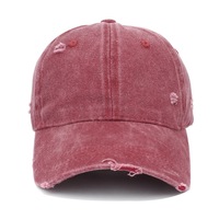 Casquette de baseball en denim de coton lavé personnalisée, style vintage déchiré et vieilli, casquette de papa réglable, brodée, fabricant OEM