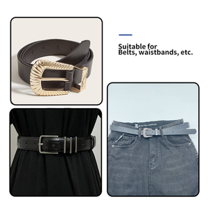 Usine bon prix 25mm boucle de ceinture de style occidental pour femmes boucle à ardillon 3 pièces en alliage de zinc rayé - Product Image 2