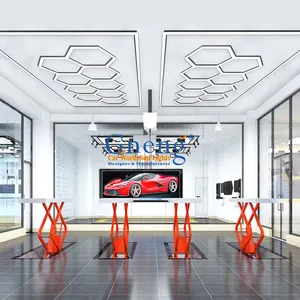 China Fabrikant Hoge Lichtheid Hexagon Verlichting Auto Wassen Werkplaats Garage Licht Hex