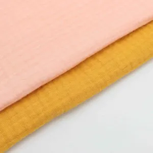 Gasa de muselina ecológica personalizada China dos capas gasa impresa doble crepé tela de algodón puro orgánico para ropa