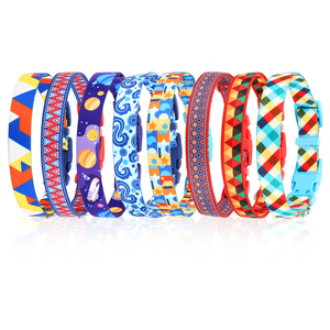 Harga Murah Logo Personal Kalung Hewan Peliharaan Lembut Dapat Disesuaikan Kerah Anjing Mewah Poliester Warna-warni - Product Image 1