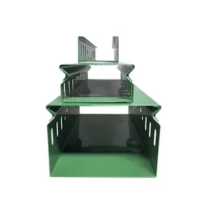 Low price green color trough type high load pre-galvanized fiber optic cable tray