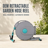 Enrouleur de tuyau d'arrosage rétractable mural de 20 m, enroulement automatique, tuyau d'eau en PVC de 65 pieds pour l'irrigation des pelouses et le nettoyage des patios