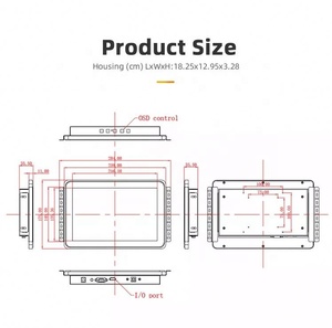 Monitor Industrial de Metal y Vidrio Resistente con Pantalla Táctil de 10.1 Pulgadas, USB, Android, Windows 10, PC Táctil Opcional - Product Image 2