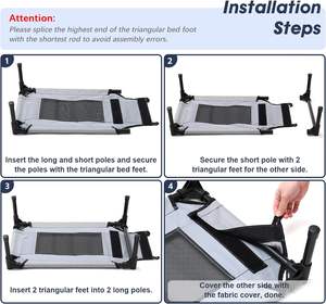 Draagbaar Verhoogd Hondenbed Koel In De Zomer Comfortabel In De Winter Gemakkelijk Te Installeren En Te Verwijderen Ademend Stalen Rustbed Voor Huisdieren - Product Image 6