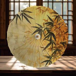 Éventail en bois fait main GUANSEN GS44 84CM avec panneau en papier huilé, design élégant et droit, imprimé, pour mariage et fêtes - Product Image 5