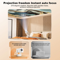 Projecteur intelligent C360 avec haut-parleur stéréo HIFI, support réglable, Android 14 et Wi-Fi 6 pour home cinéma 4K UHD