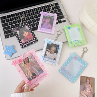 Tempat Kartu Foto Kpop Akrilik Bintang 3 Inci Ins Kawaii, Gantungan Tas, Alat Tulis Sekolah, Tempat Kartu Foto untuk Penggemar Idol