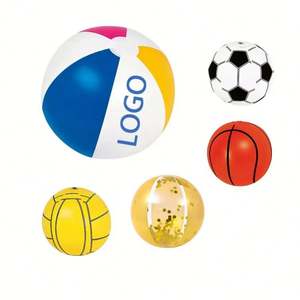 Ballon de plage gonflable avec logo personnalisé - Ballons colorés en PVC écologiques pour fête au bord de la piscine, événements promotionnels et jouets pour enfants, vente en gros - Product Image 1