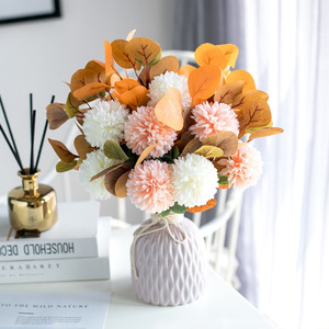 Fleurs artificielles Kch, bouquet de chrysanthèmes en soie, 10 cm de haut, pour la décoration de la maison et des mariages - Product Image 3