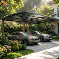 Auvent de voiture en aluminium robuste, revêtement poudré, résistant aux UV, panneau Great Wall, résistant au vent et à la neige, personnalisable, abri extérieur pour voiture