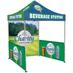Tente de salon professionnelle extérieure 10x10 personnalisée - Imprimée, résistante aux UV, imperméable, avec structure en aluminium, pour expositions, promotions et événements. - Product Image 2