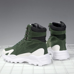 Logo de la marque personnaliser hommes mode baskets décontractées hiver chaud haut en peluche bottes en cuir blanc sport chaussures de marche pour homme - Product Image 4