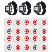 Système d'Appel Sans Fil avec 3 Récepteurs Montre et 20 Boutons d'Appel pour la Restauration et l'Hôtellerie