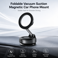 Support de téléphone magnétique pour voiture en alliage d'aluminium CNC et ABS, bras réglable, rotation à 360 degrés, base à ventouse antidérapante réutilisable