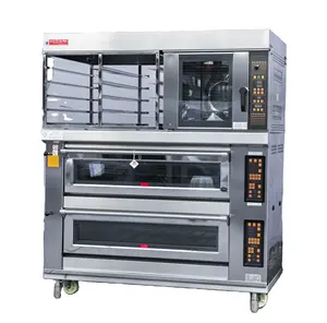 Commercial Bakery Equipment Electric Combined Ovens Deck Oven Plus Convection Oven + Rack