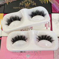 Faux cils synthétiques 5D transparents effet vison, les plus vendus, naturels, doux, volumineux et épais, marque privée, vente en gros